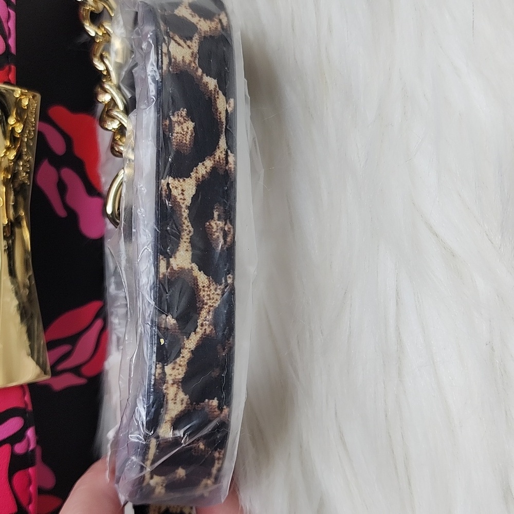 Betsey Johnson Top Handle Floral Leopard Crossbody Bag Purse - Picture 14 of 16